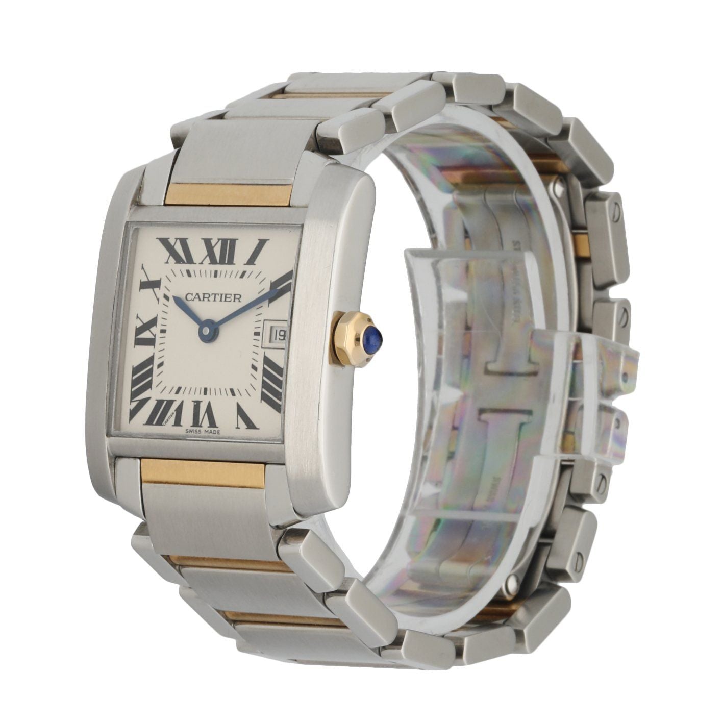 Cartier Tank Francaise 2465 Ladies Midsize Two Tone Watch Box Papers - Wristwatch