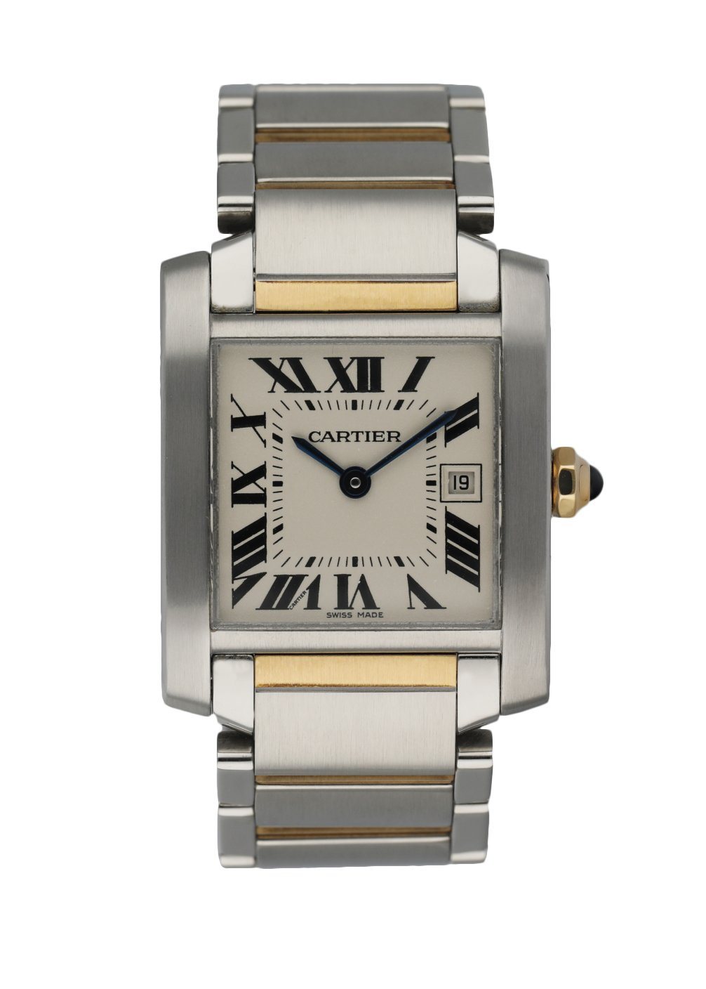 Cartier Tank Francaise 2465 Ladies Midsize Two Tone Watch Box Papers - Wristwatch