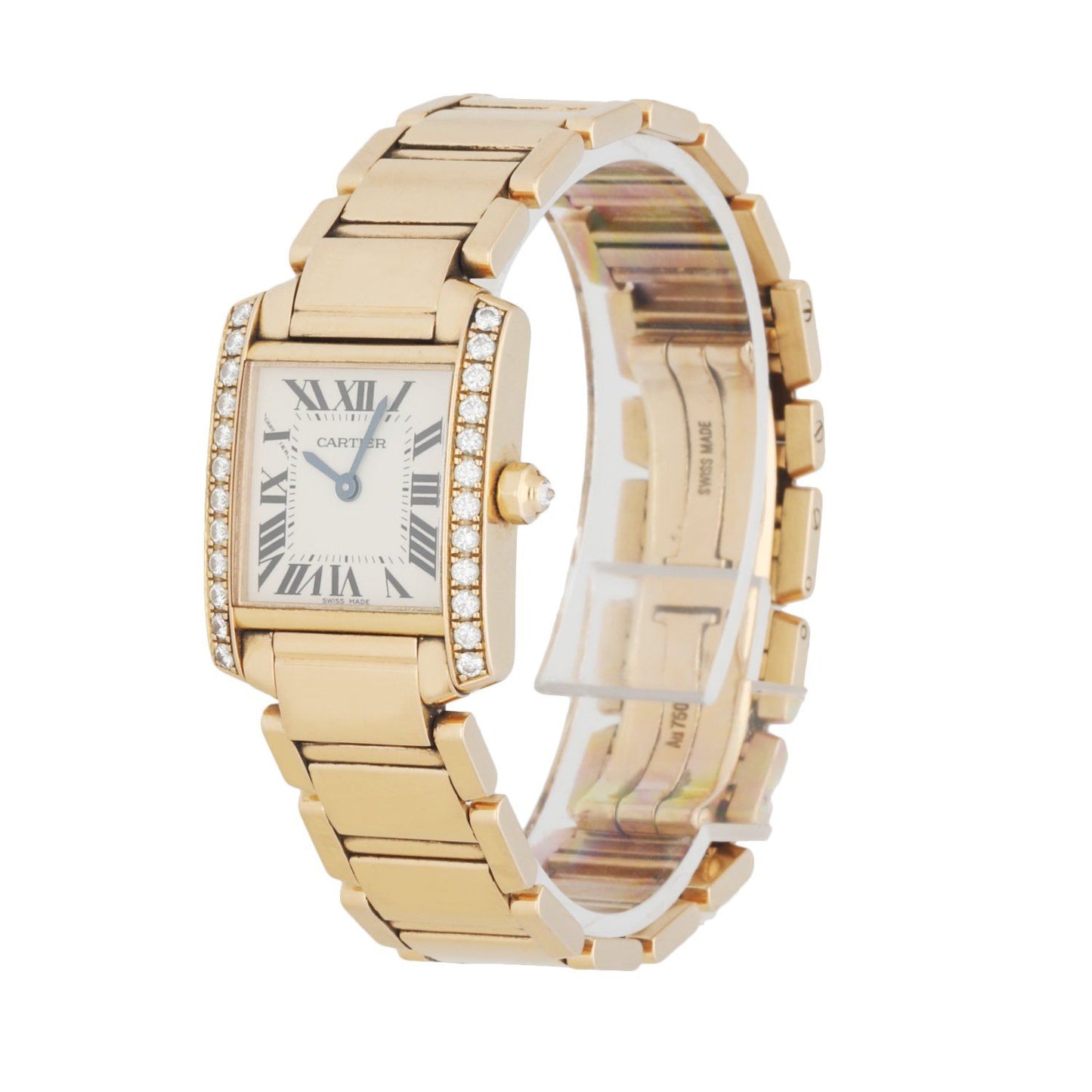 Cartier Tank Francaise 2793 18k Rose Gold & Diamond Ladies Watch - Wristwatch
