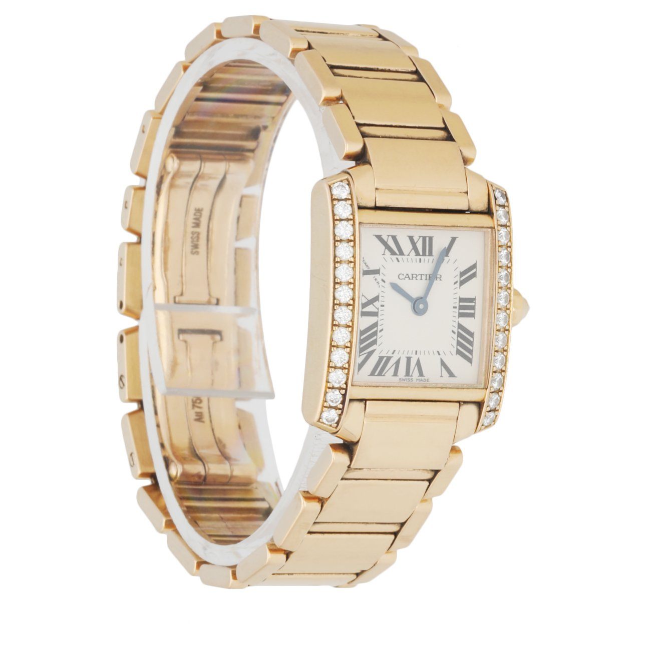 Cartier Tank Francaise 2793 18k Rose Gold & Diamond Ladies Watch - Wristwatch