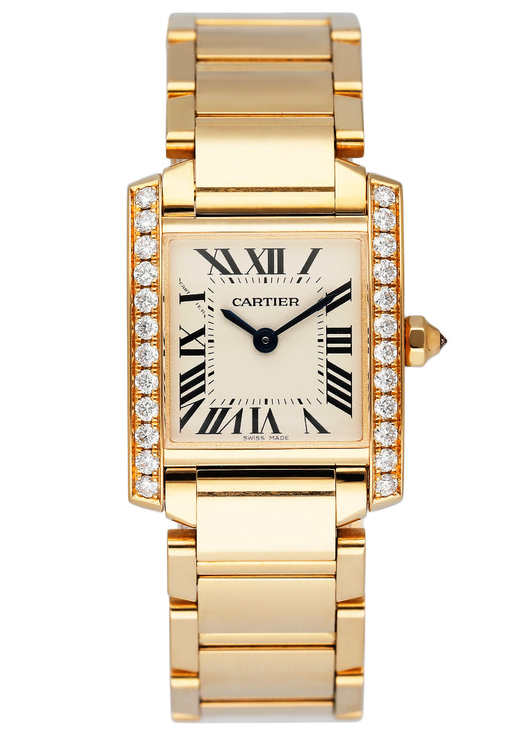 Cartier Tank Francaise WJTA0024 Diamond Bezel Ladies Watch Box Papers - Wristwatch