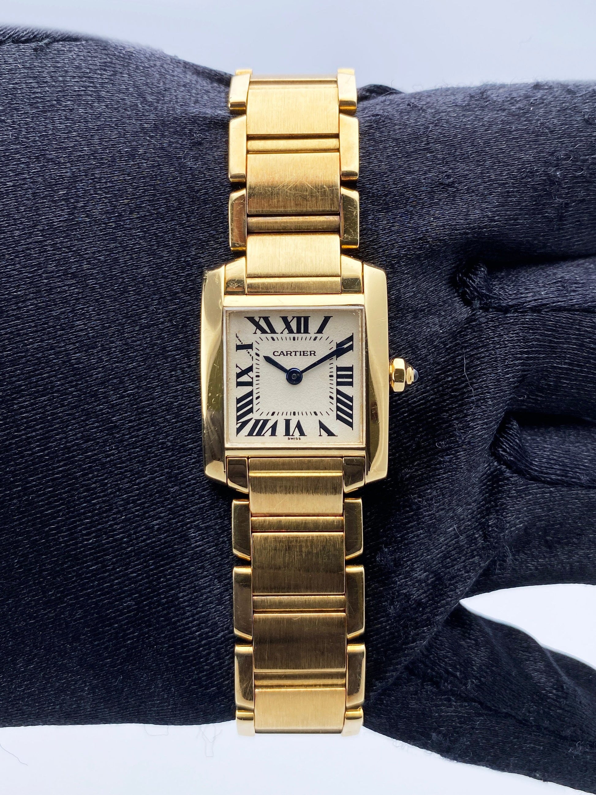 Cartier Tank Francaise W50002N2 Yellow Gold Ladies Watch - Wristwatch