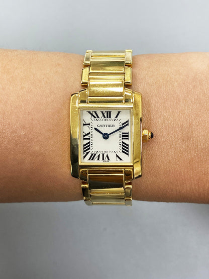 Cartier Tank Francaise W50002N2 Yellow Gold Ladies Watch - Wristwatch