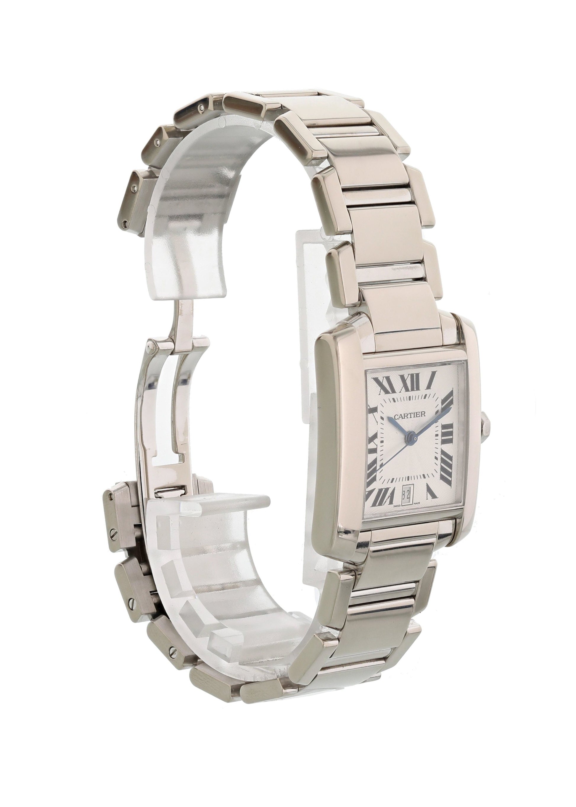 Cartier Tank Francaise W50011S3 18k White Gold Automatic Mens Watch - Wristwatch