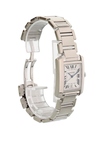 Cartier Tank Francaise W50011S3 18k White Gold Automatic Mens Watch - Wristwatch