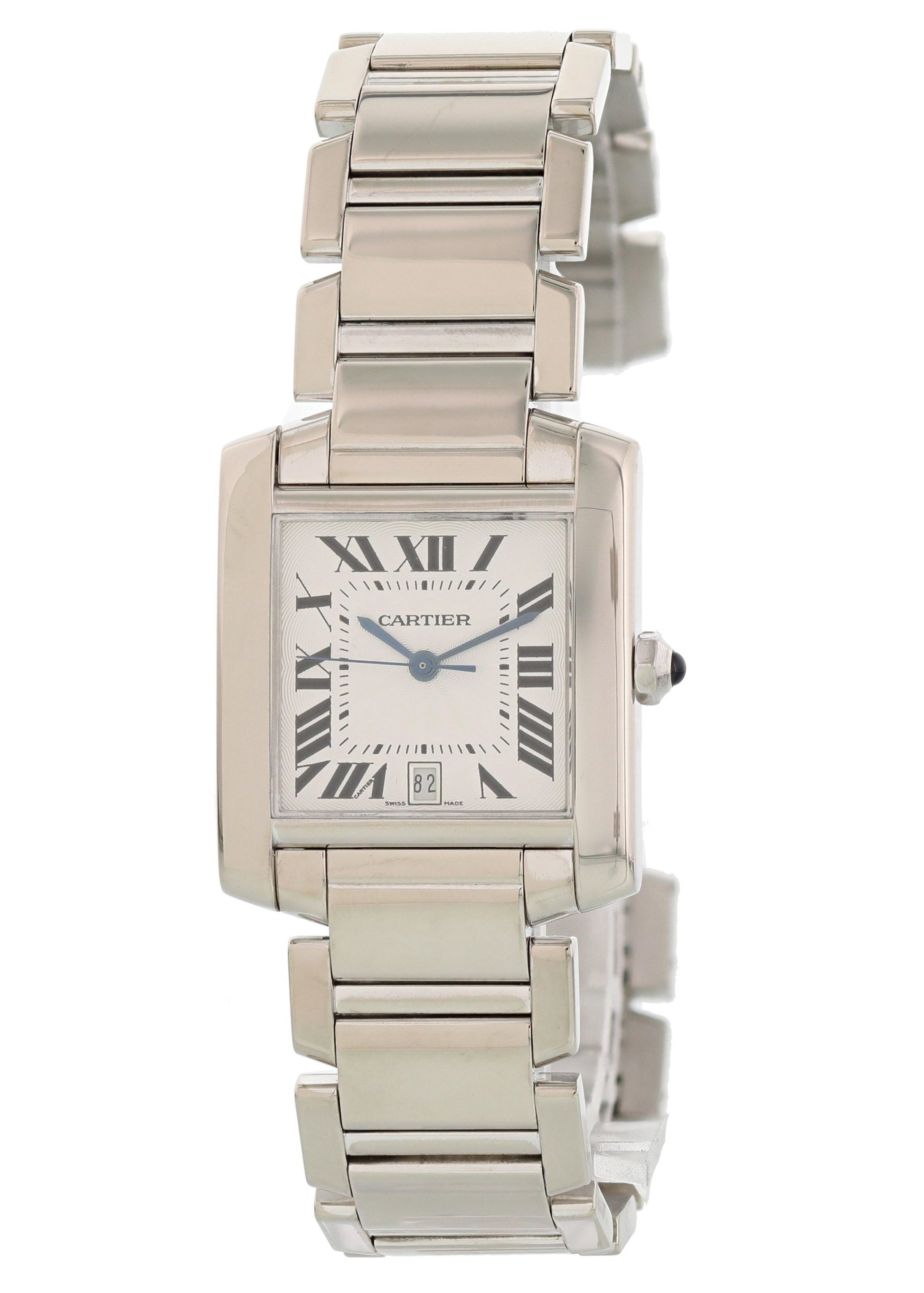 Cartier Tank Francaise W50011S3 18k White Gold Automatic Mens Watch - Wristwatch
