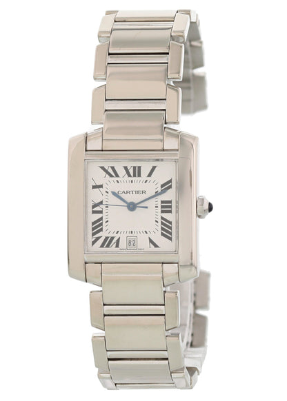 Cartier Tank Francaise W50011S3 18k White Gold Automatic Mens Watch - Wristwatch