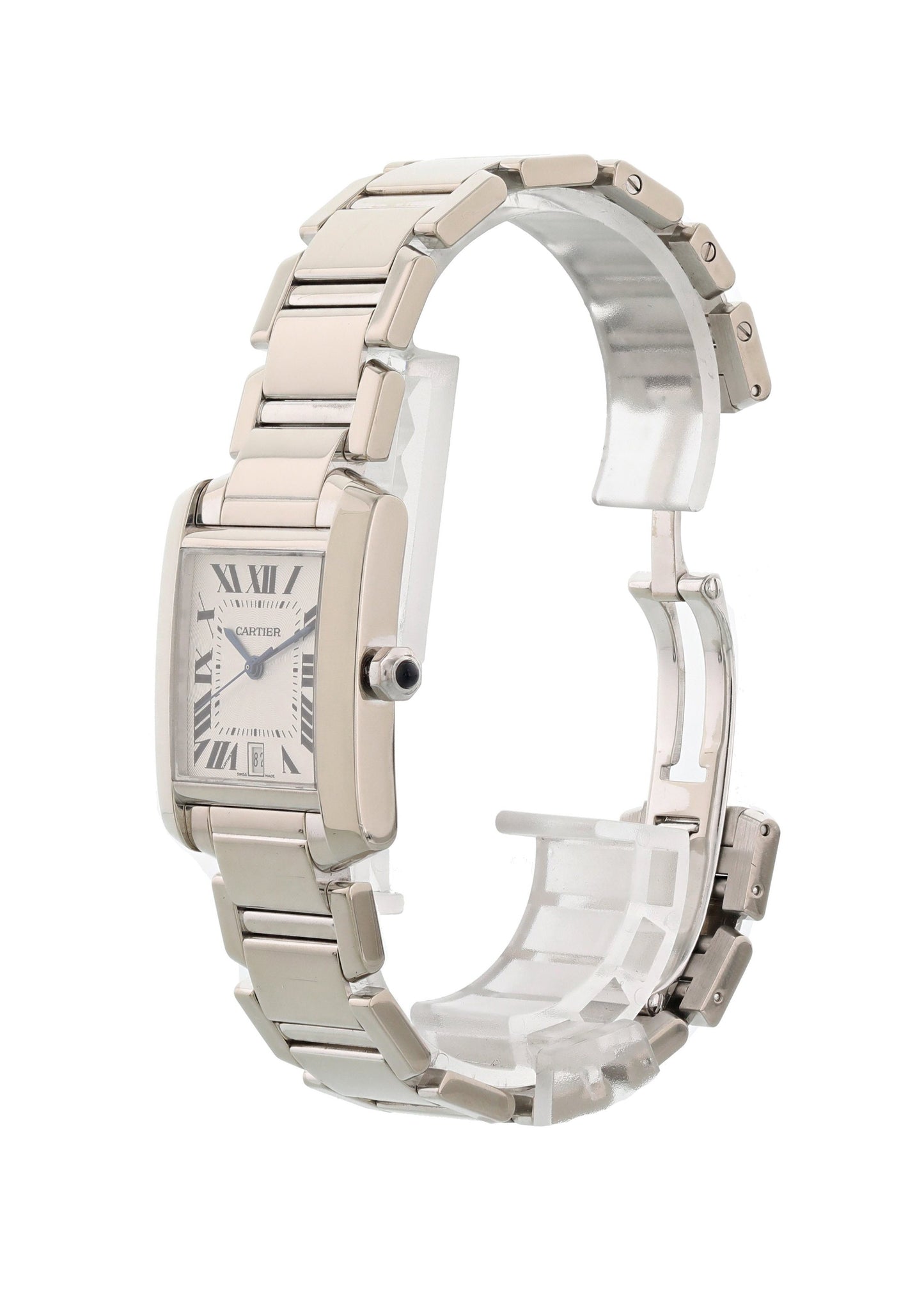 Cartier Tank Francaise W50011S3 18k White Gold Automatic Mens Watch - Wristwatch