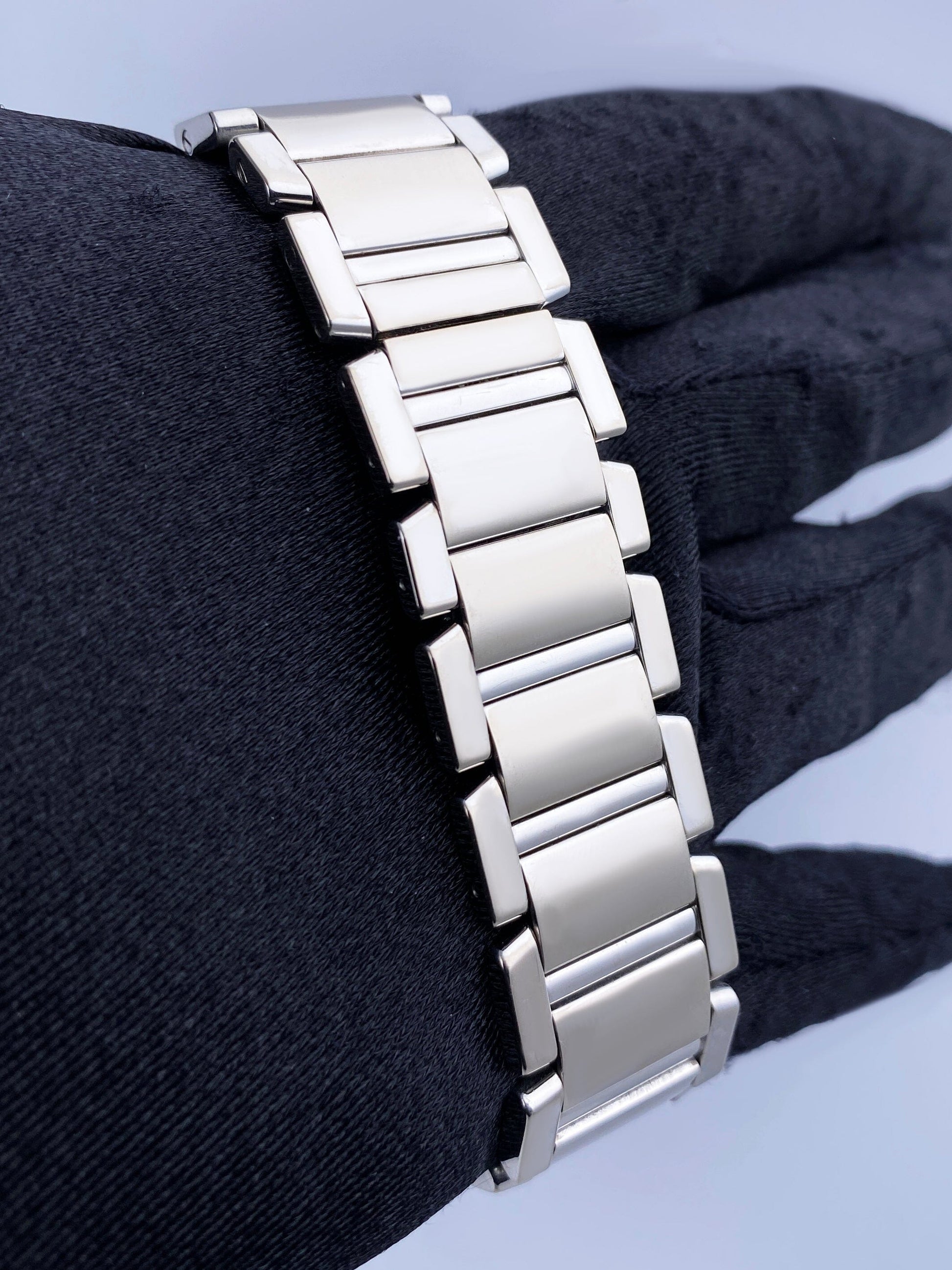 Cartier Tank Francaise W50011S3 Rhodiumized 18K White Gold Mens Watch - Wristwatch