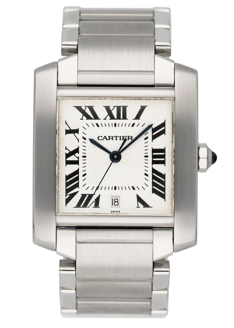 Cartier Tank Francaise W51002Q3 Silver Dial Steel Mens Watch - Virtual