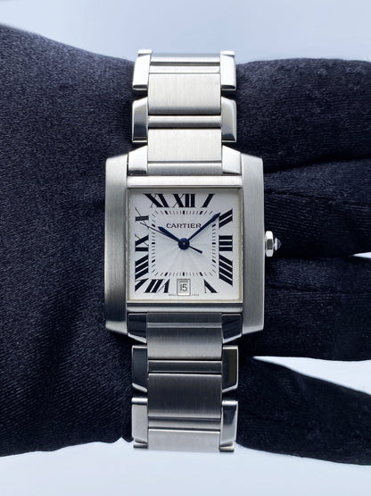 Cartier Tank Francaise W51002Q3 Stainless Steel Mens Watch