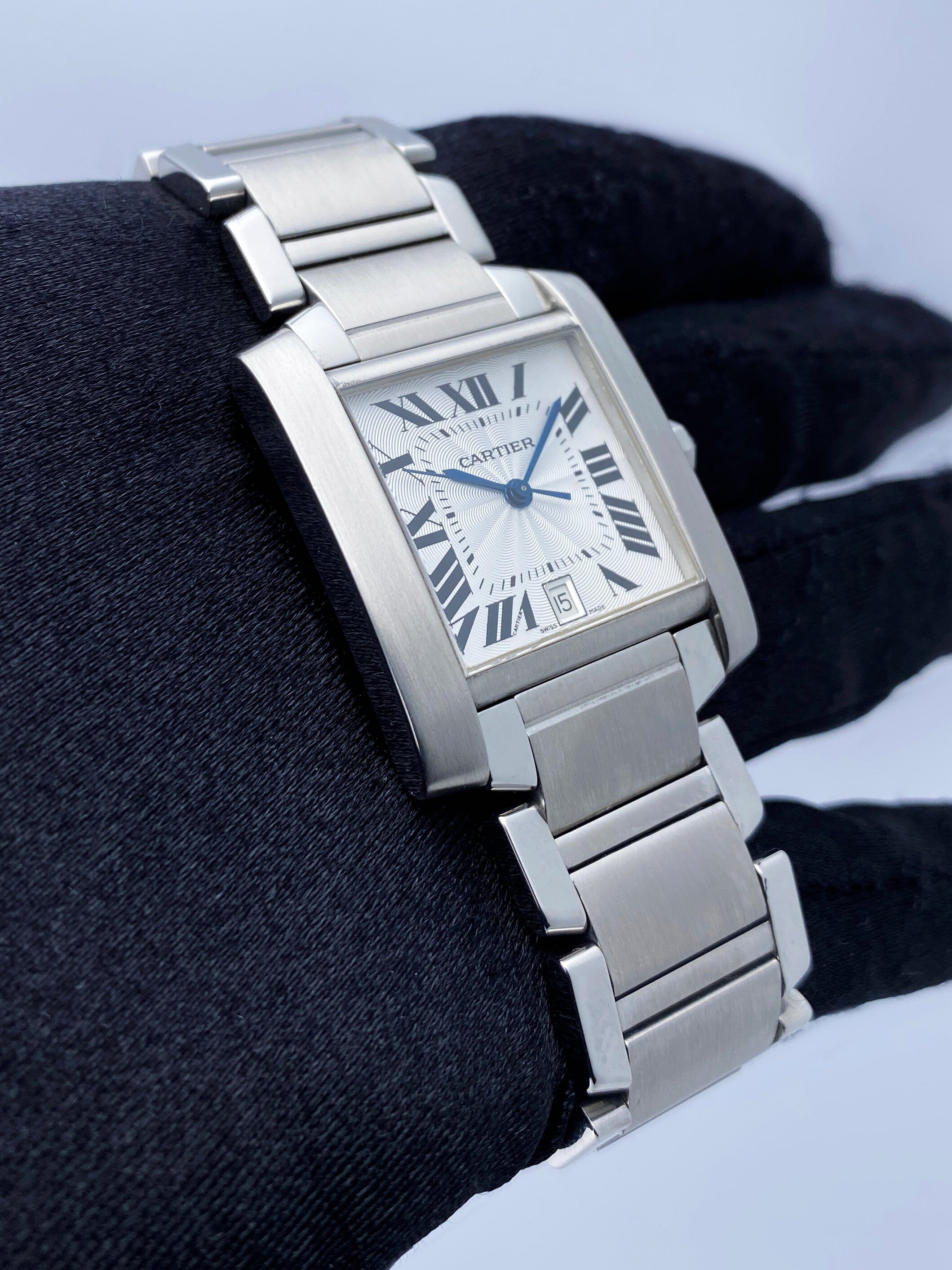 Cartier 時計 シルバー ジャンク品 Cartier Tank Francaise W51002Q3 Stainless Steel Mens Watch – Phigora