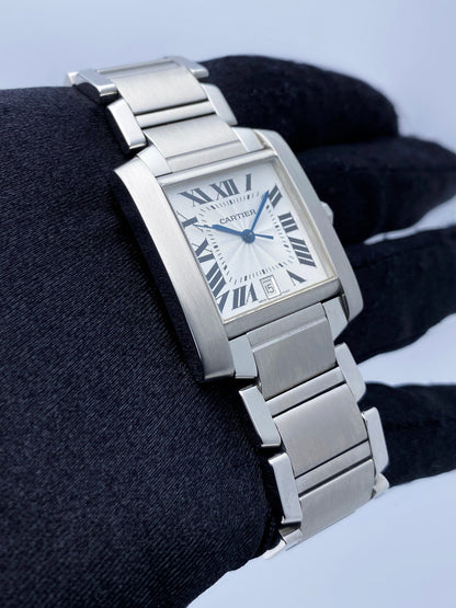 Cartier Tank Francaise W51002Q3 Stainless Steel Mens Watch