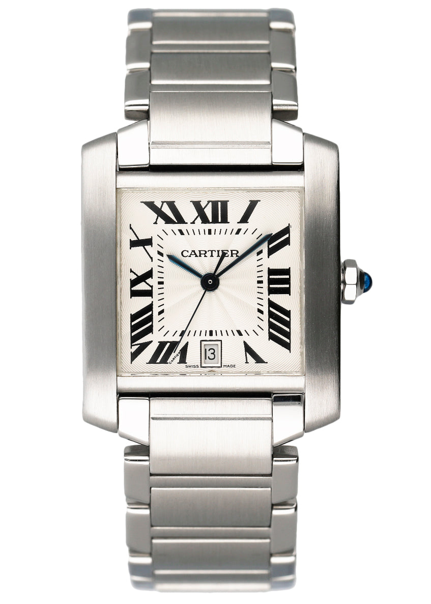 Cartier Tank Francaise W51002Q3 Stainless Steel Mens Watch