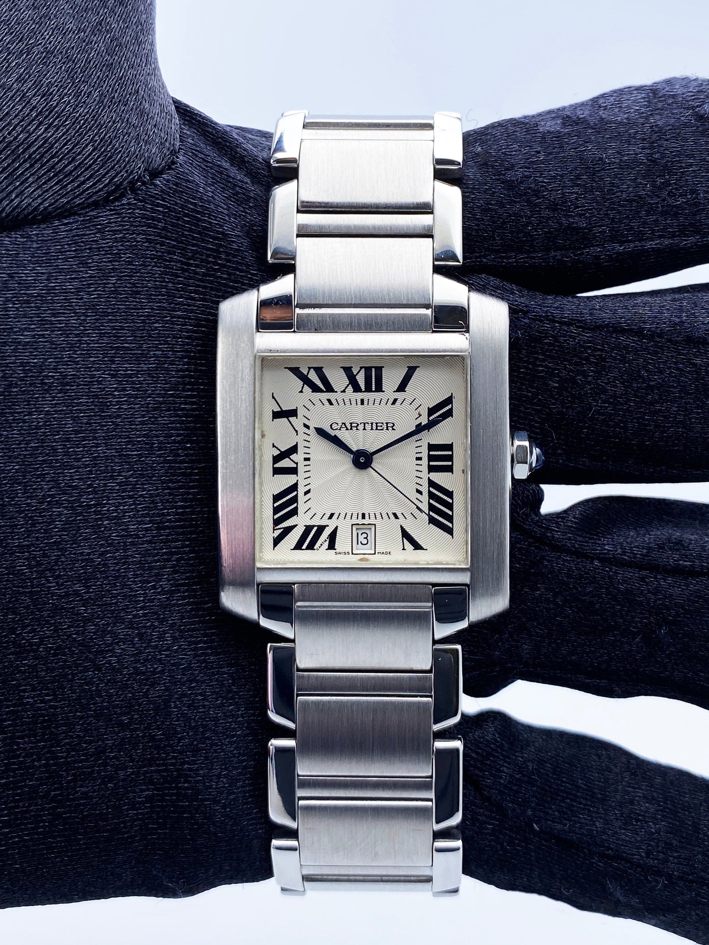 Cartier Tank Francaise W51002Q3 Stainless Steel Mens Watch