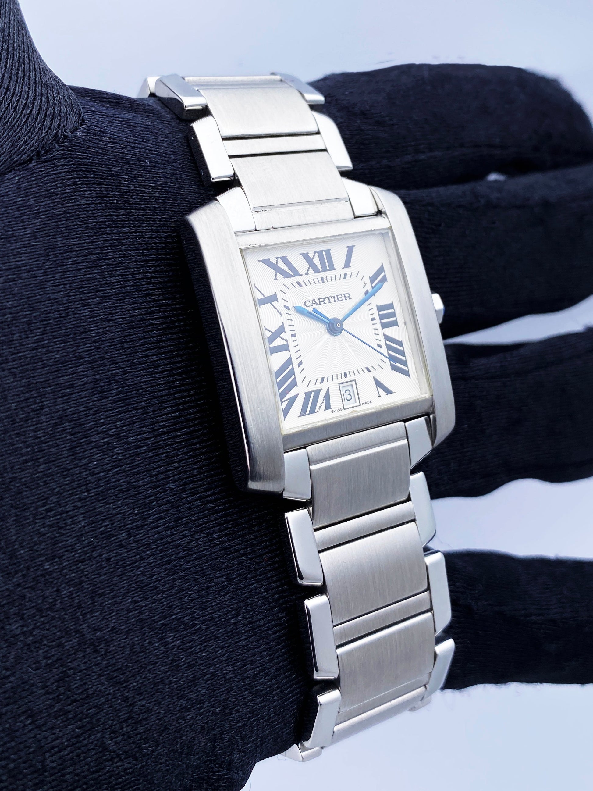 Cartier Tank Francaise W51002Q3 Stainless Steel Mens Watch