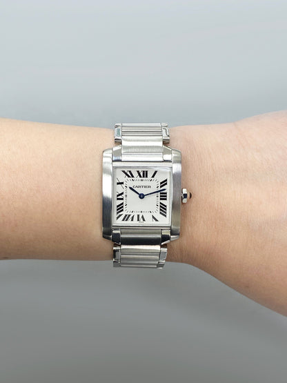 Cartier Tank Francaise W51003Q3 Stainless Steel Midsize Watch - Wristwatch