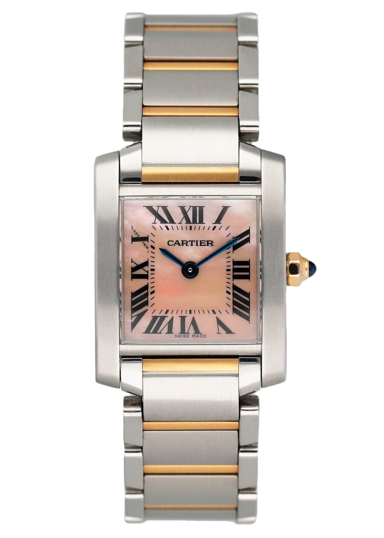 Cartier Tank Francaise W51027Q4 MOP Two-Tone Rose Gold Ladies Watch Box Papers - Wristwatch