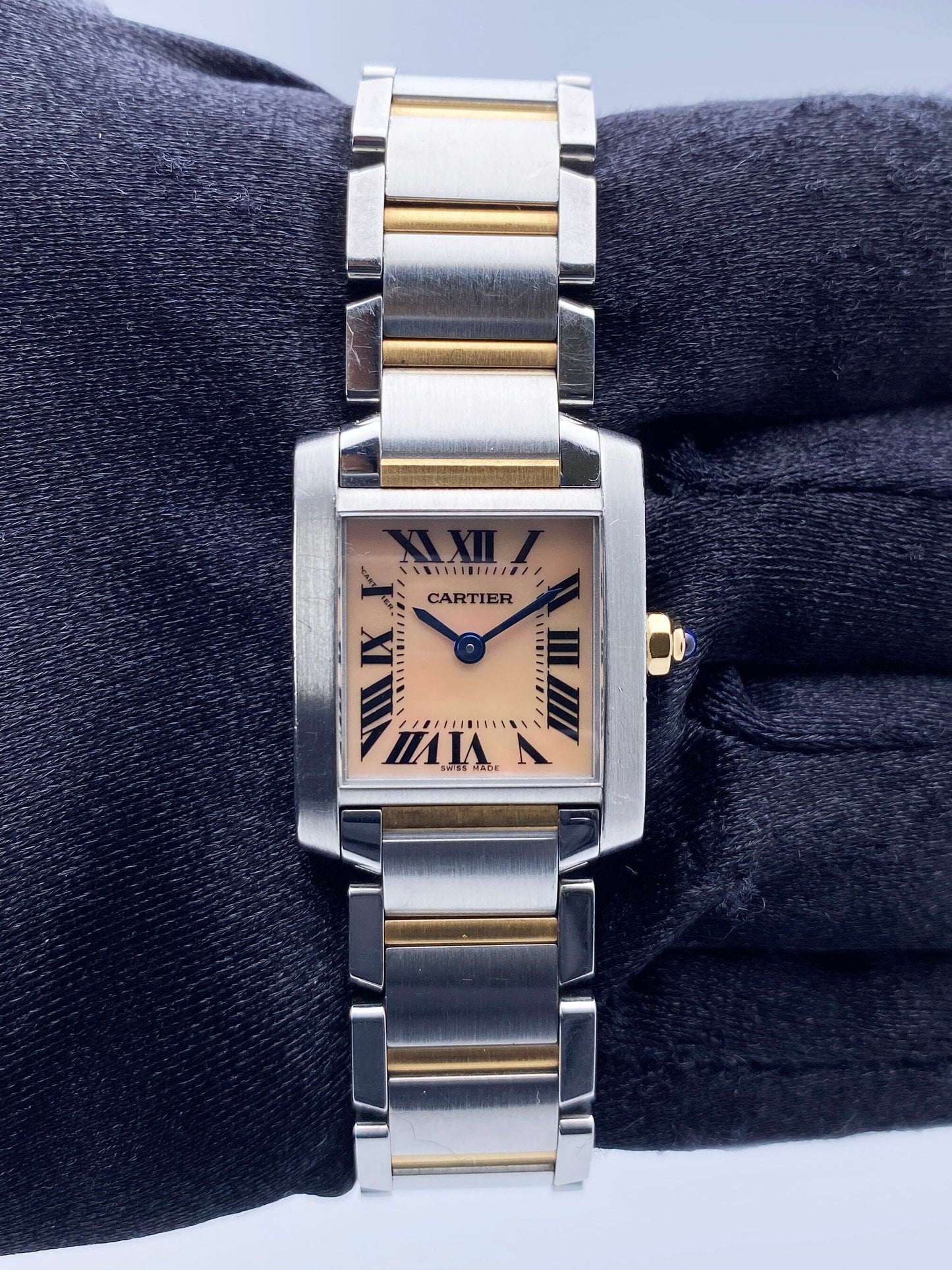 Cartier Tank Francaise W51027Q4 MOP Two-Tone Rose Gold Ladies Watch Box Papers - Wristwatch