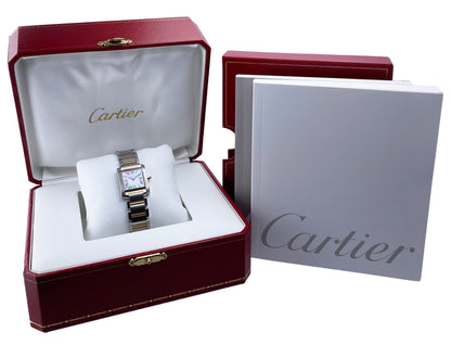 Cartier Tank Francaise W51027Q4 MOP Two-Tone Rose Gold Ladies Watch Box Papers - Wristwatch