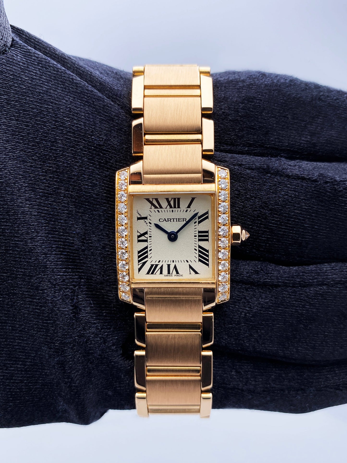 Cartier Tank Francaise WE10456H 18K Rose Gold Ladies Watch Box Papers - Wristwatch