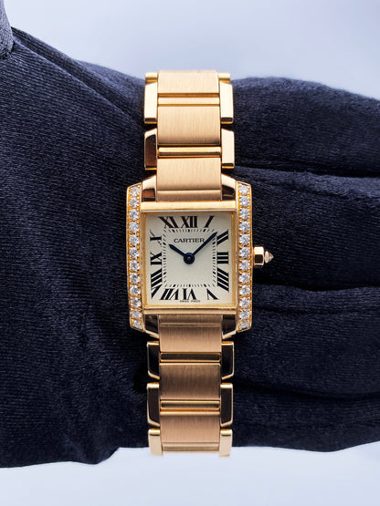 Cartier Tank Francaise WE10456H 18K Rose Gold Ladies Watch Box Papers - Wristwatch