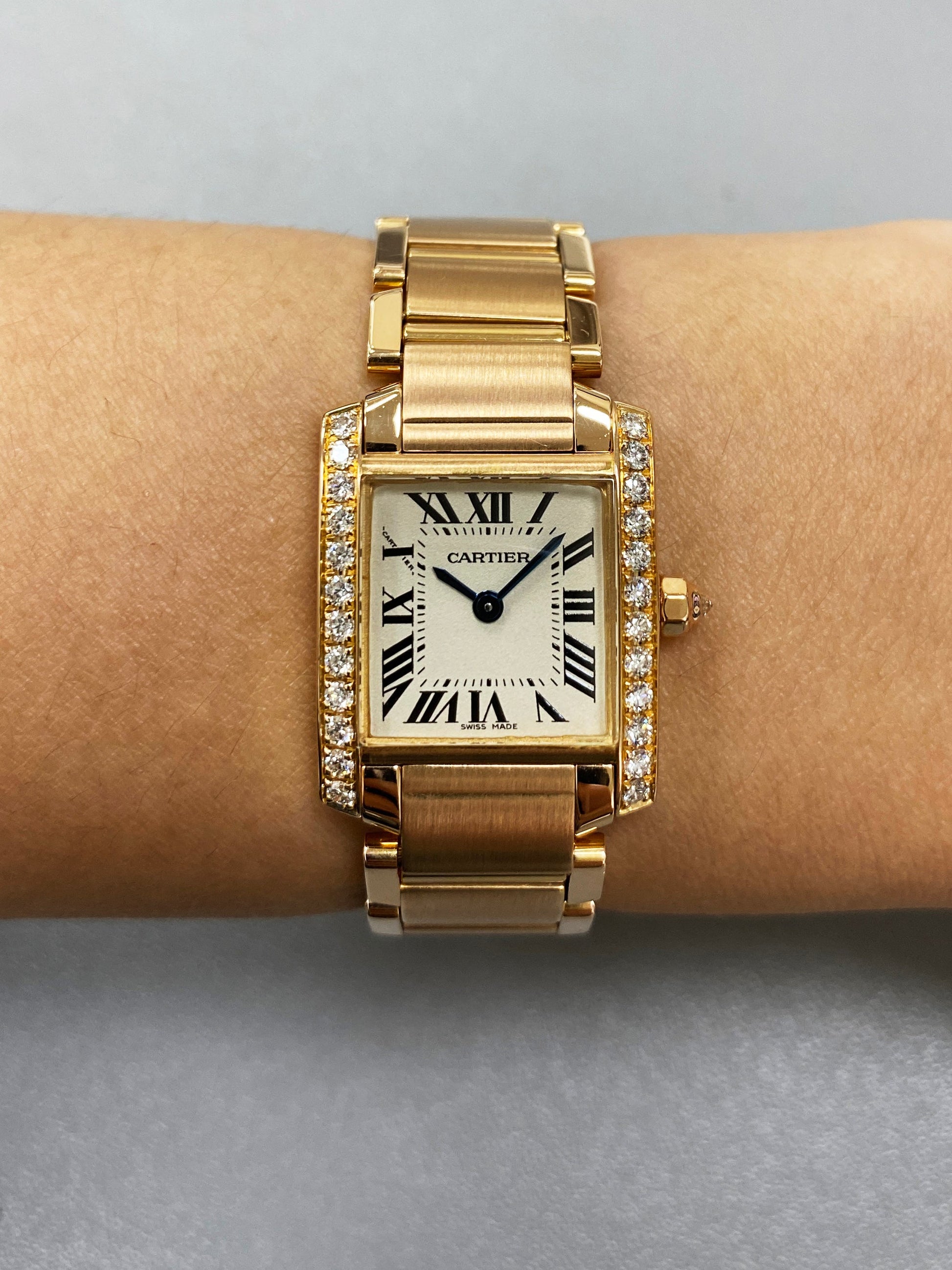 Cartier Tank Francaise WE10456H 18K Rose Gold Ladies Watch Box Papers - Wristwatch