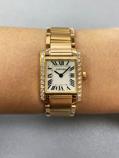 Cartier Tank Francaise WE10456H 18K Rose Gold Ladies Watch Box Papers - Wristwatch