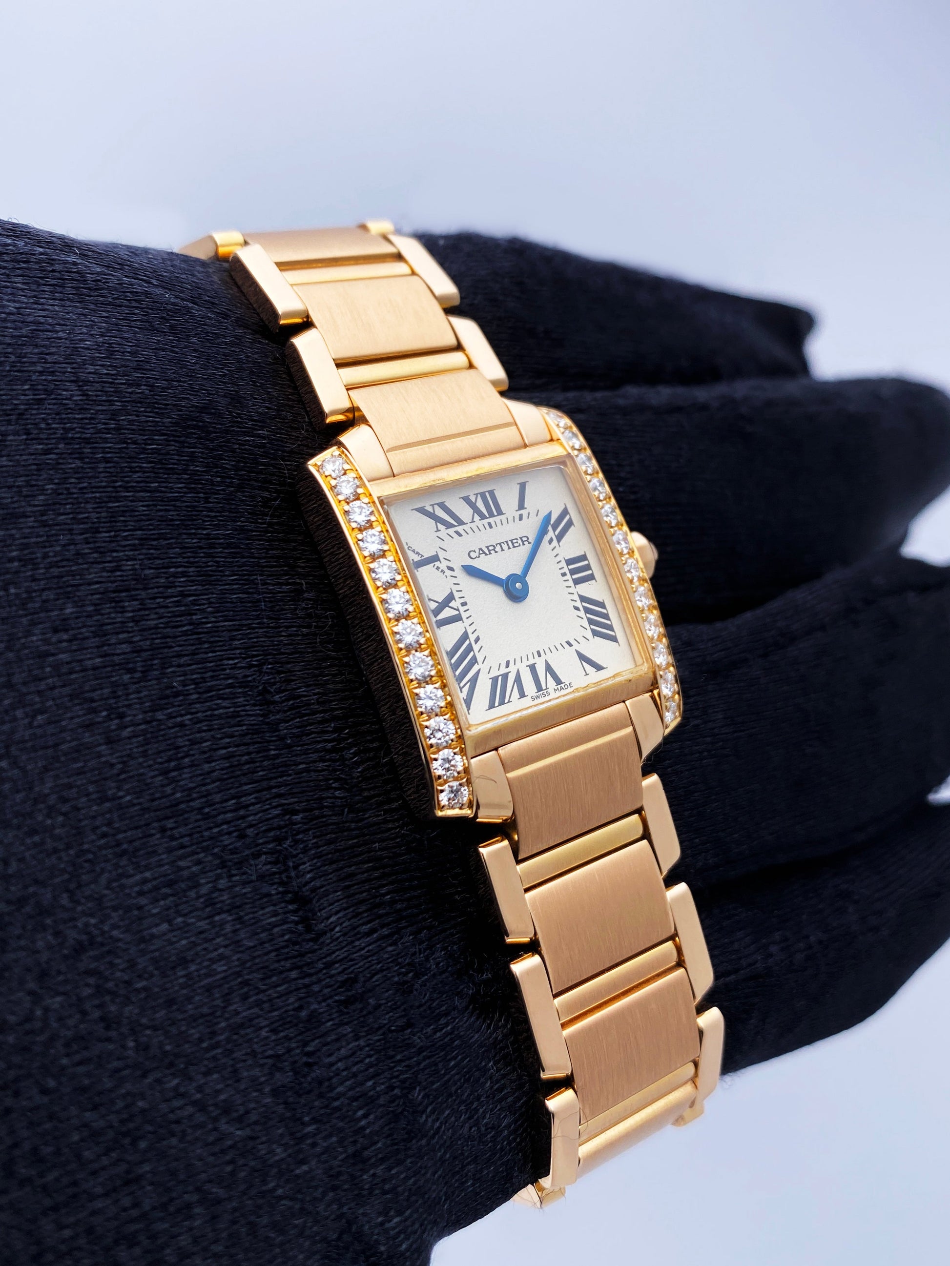 Cartier Tank Francaise WE10456H 18K Rose Gold Ladies Watch Box Papers - Wristwatch