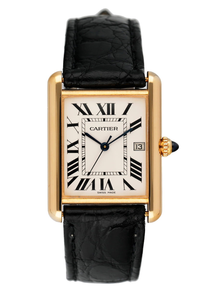 Cartier Tank Louis W1529756 2441 18K Yellow Gold Mens Watch - Virtual