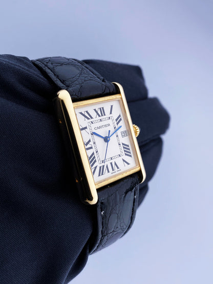 Cartier Tank Louis W1529756 2441 18K Yellow Gold Mens Watch - Virtual
