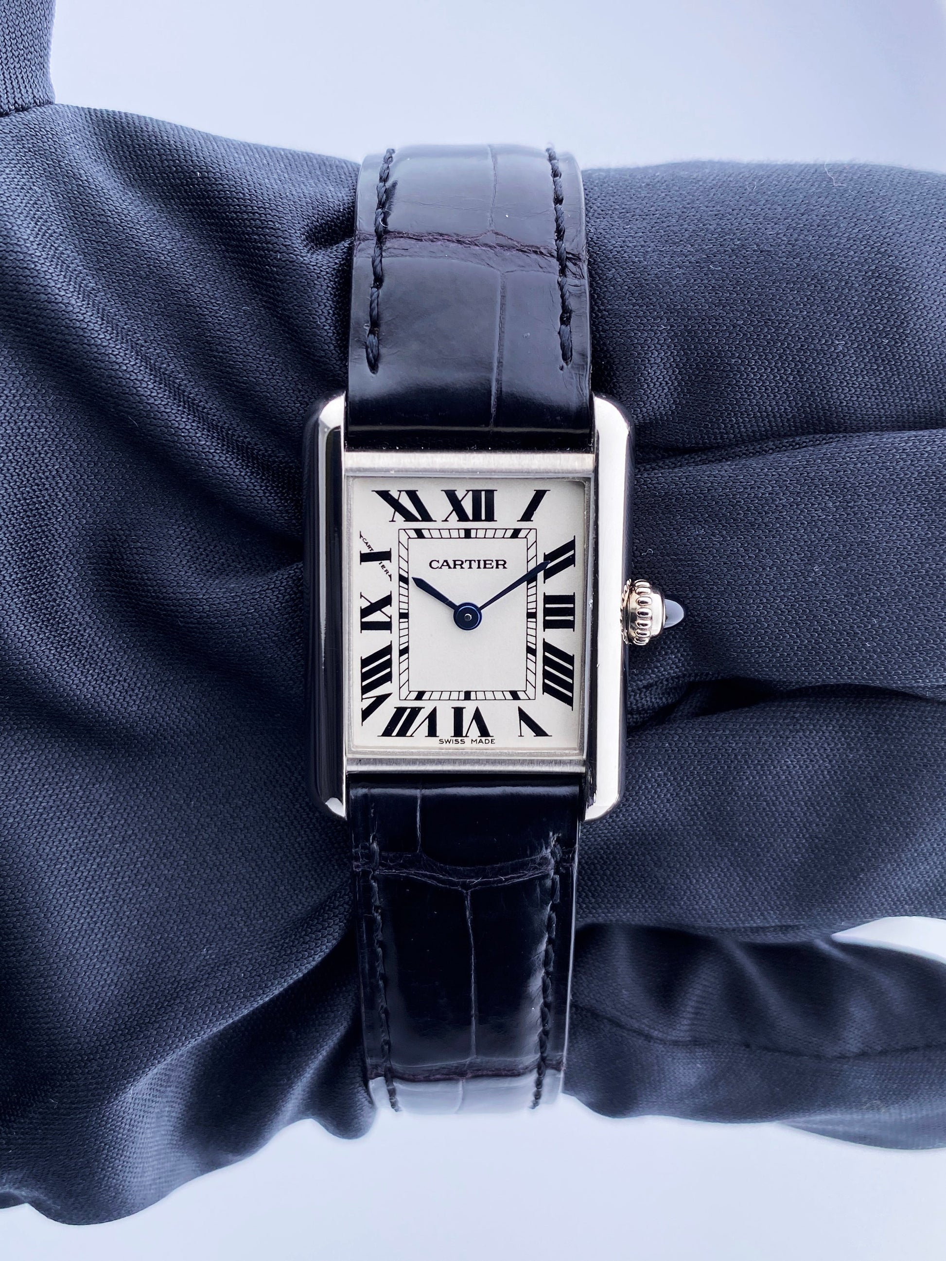 Cartier Tank Louis 2679 18K White Gold Quartz Men's Watch Box Papers