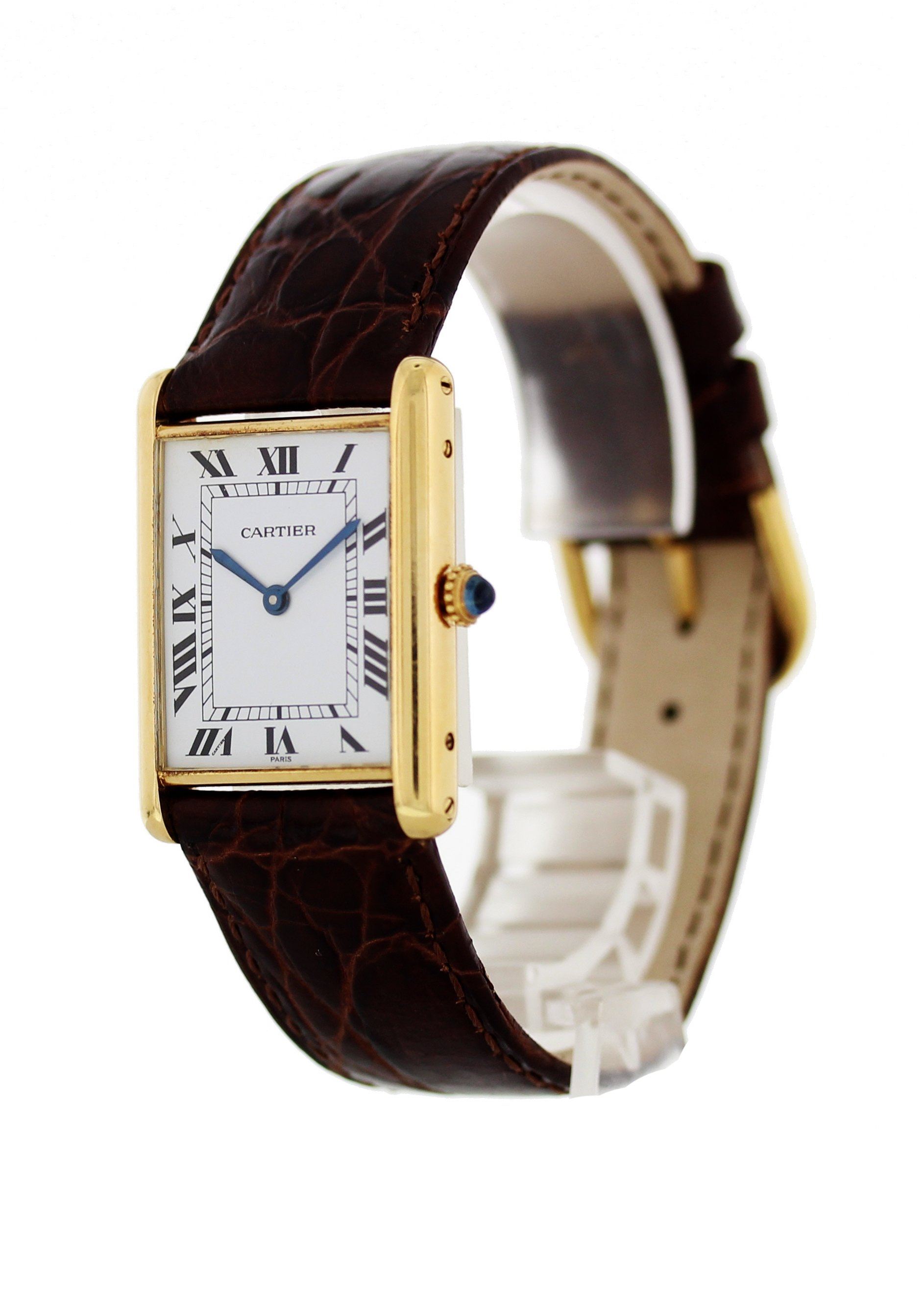 Cartier Tank Louis Paris Large Automatic 18k Yellow Vintage Mens Watch - Wristwatch