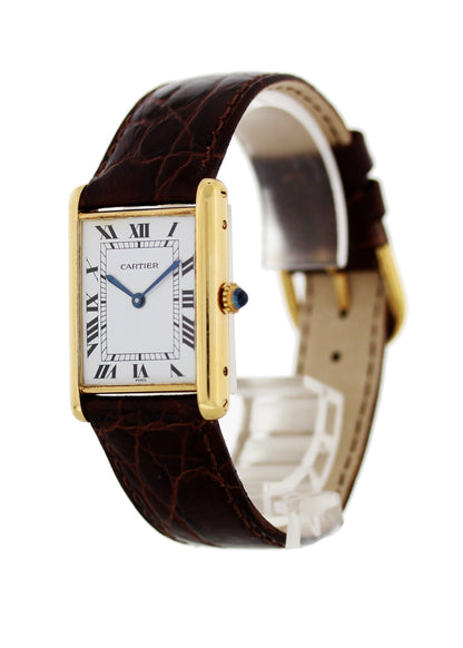 Cartier Tank Louis Paris Large Automatic 18k Yellow Vintage Mens Watch - Wristwatch