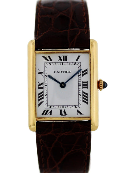 Cartier Tank Louis Paris Large Automatic 18k Yellow Vintage Mens Watch - Wristwatch