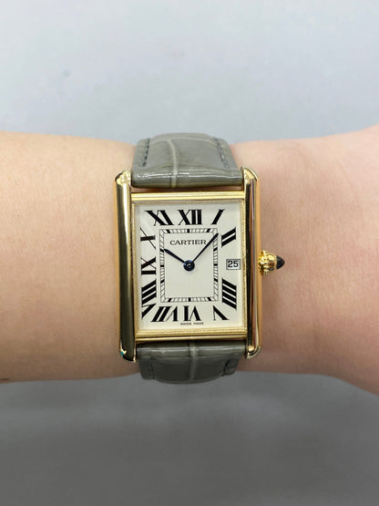 Cartier Tank Louis W1529756 18K Yellow Gold Mens Watch - Watches