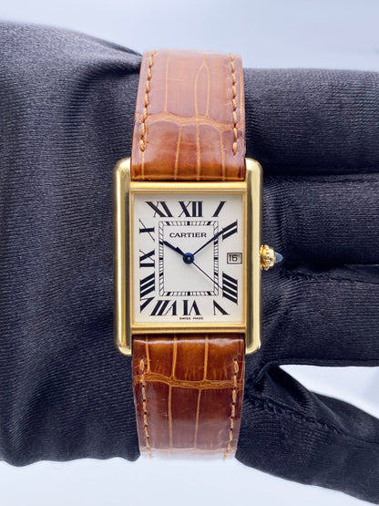 Cartier Tank Louis W1529756 18K Yellow Gold Mens Watch