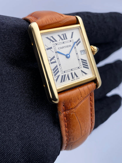 Cartier Tank Louis W1529756 18K Yellow Gold Mens Watch