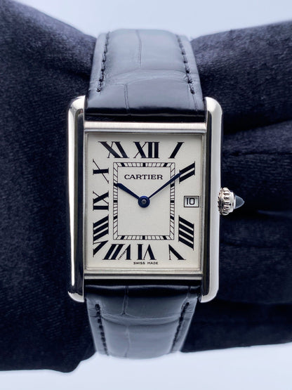Cartier Tank Louis W1540956 Large Size 18K White Gold Watch - Wristwatch