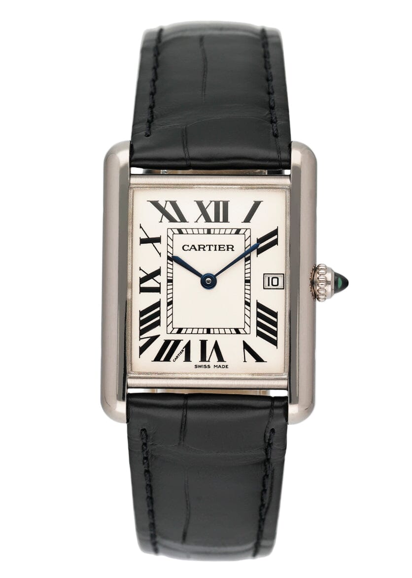 Cartier Tank Louis W1540956 Large Size 18K White Gold Watch - Wristwatch