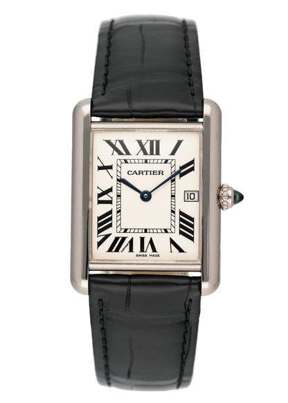 Cartier Tank Louis W1540956 Large Size 18K White Gold Watch - Wristwatch