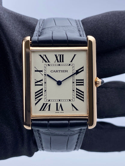 Cartier Tank Louis W1560017 18K Rose Gold Mens Watch