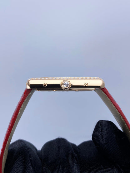 Cartier Tank Louis WJTA0014 Large Diamond Rose Gold Ladies Watch Box Papers