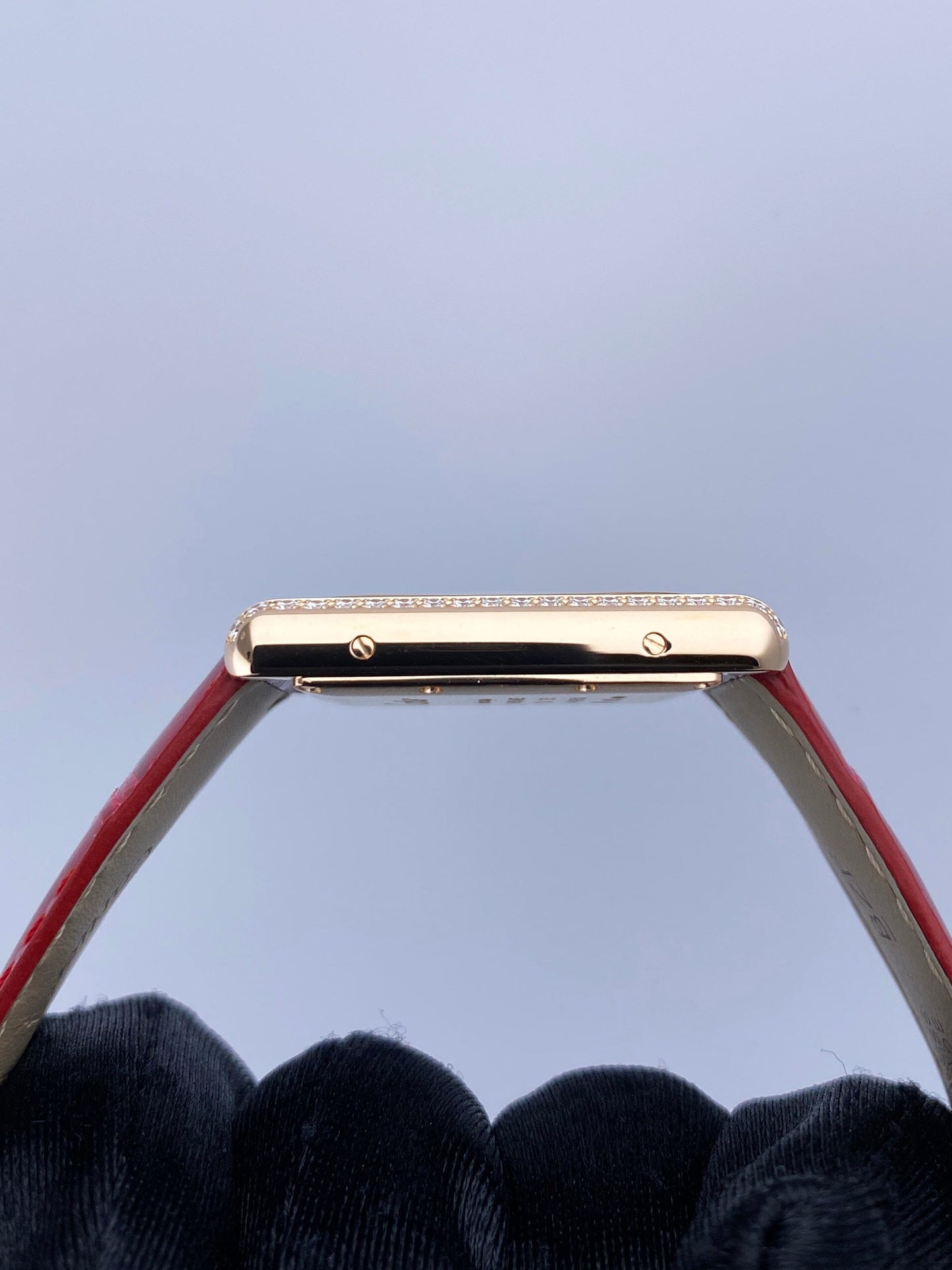 Cartier Tank Louis WJTA0014 Large Diamond Rose Gold Ladies Watch Box Papers