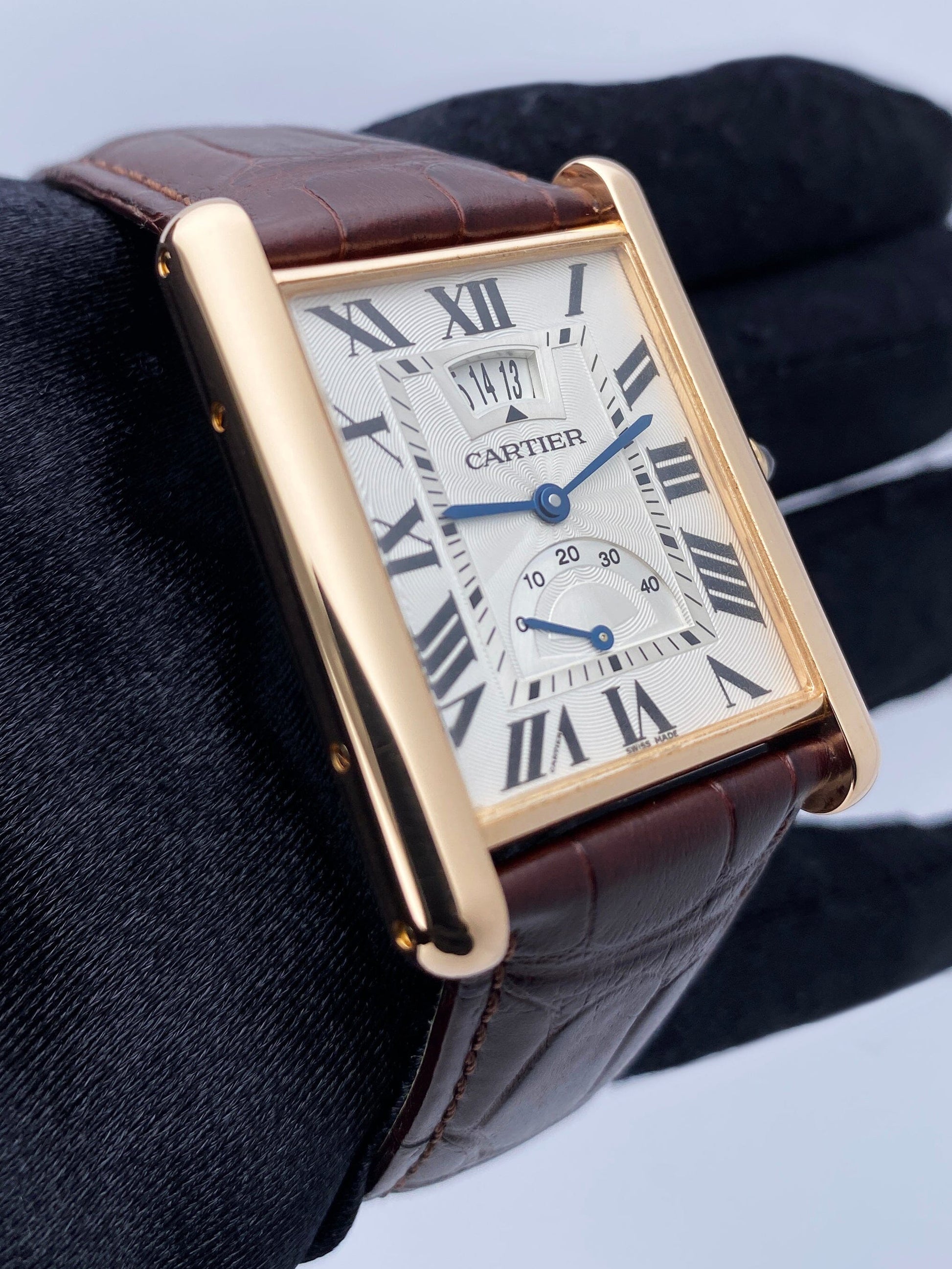 Cartier Tank Louis XL W1560003 18K Rose Gold Mens Watch - Wristwatch