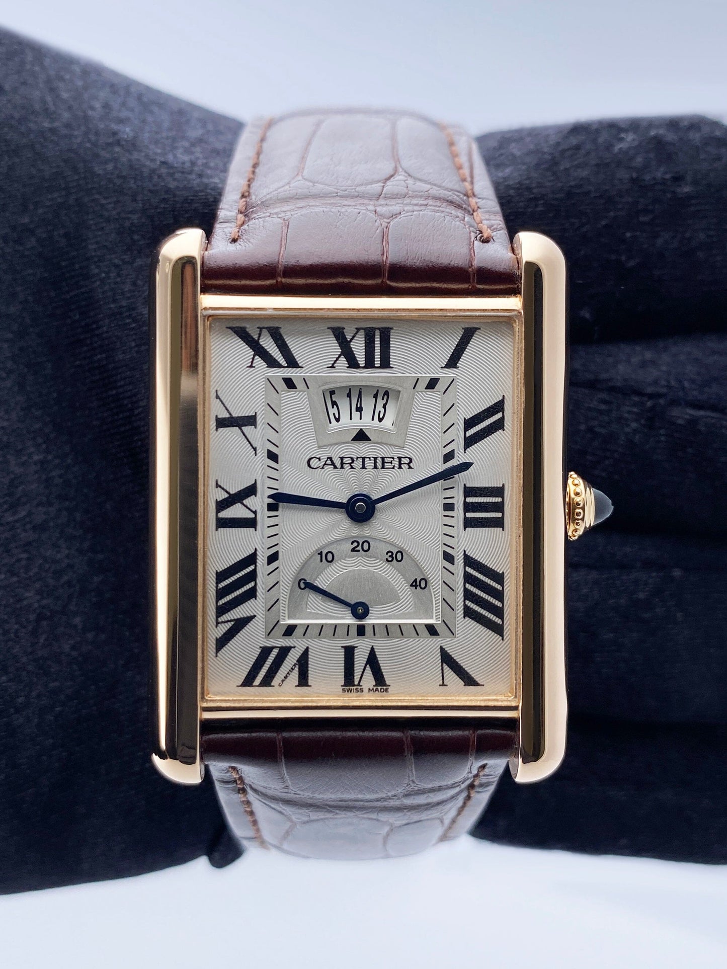 Cartier Tank Louis XL W1560003 18K Rose Gold Mens Watch - Wristwatch