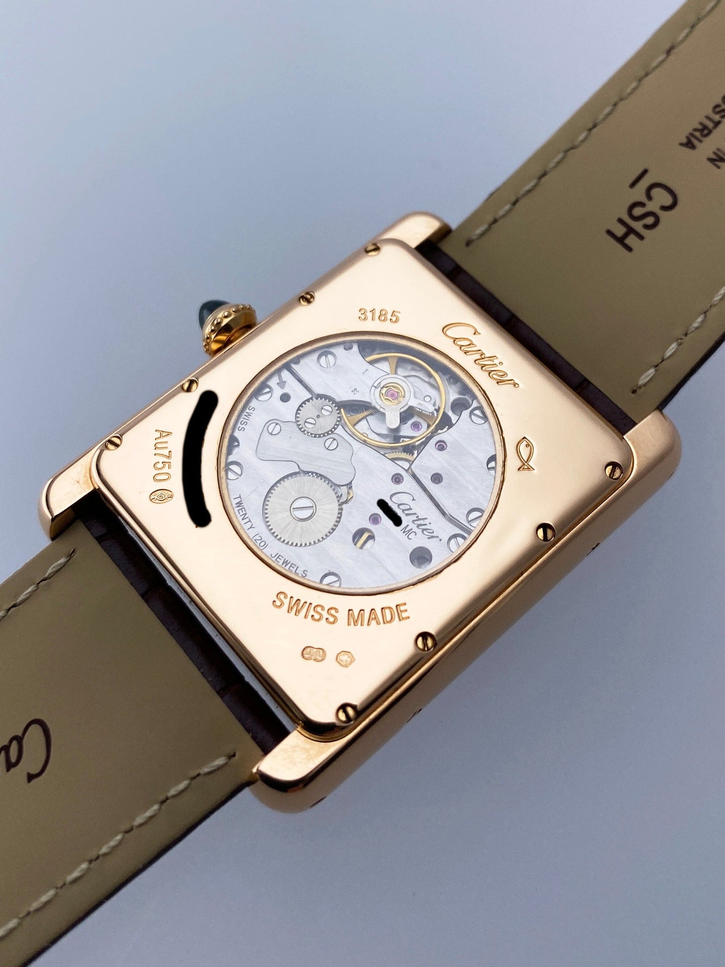 Cartier Tank Louis XL W1560003 18K Rose Gold Mens Watch - Wristwatch