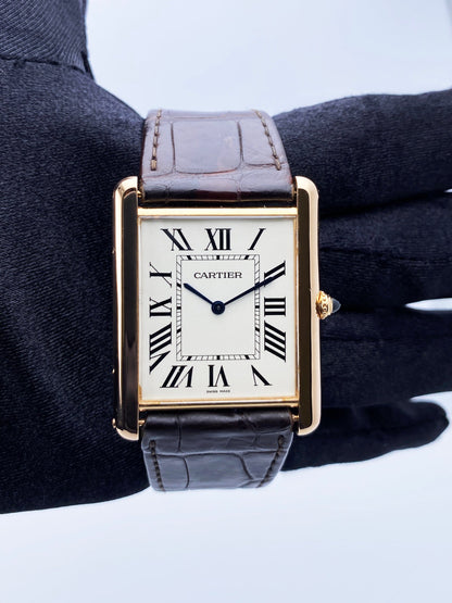 Cartier Tank Louis XL W1560017 18K Rose Gold Mens Watch Box Papers - Virtual