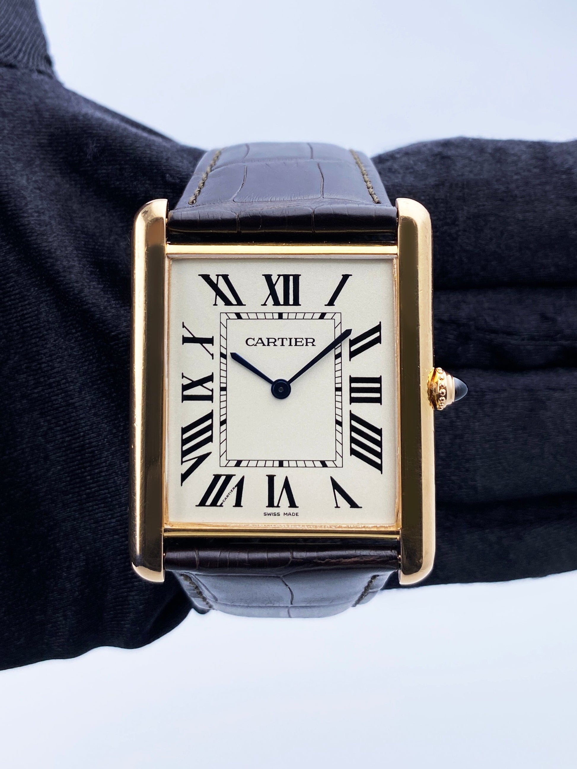 Cartier Tank Louis XL W1560017 18K Rose Gold Mens Watch Box Papers - Wristwatch