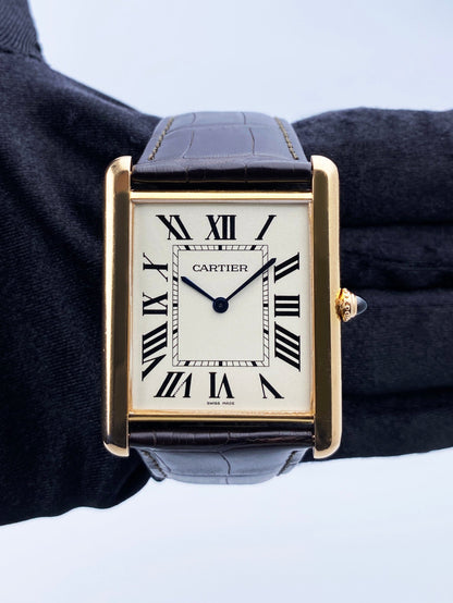 Cartier Tank Louis XL W1560017 18K Rose Gold Mens Watch Box Papers - Wristwatch